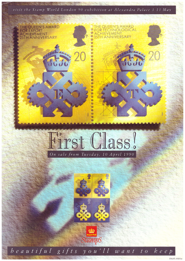 (image for) 1990 Queen's Awards Post Office A4 poster. RMS690a. - Click Image to Close